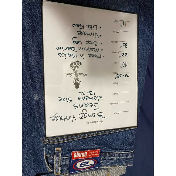 Bongo Jeans Women's Capri XL Size 13 Cuffed Medium Blue Denim - Picture 3 of 16